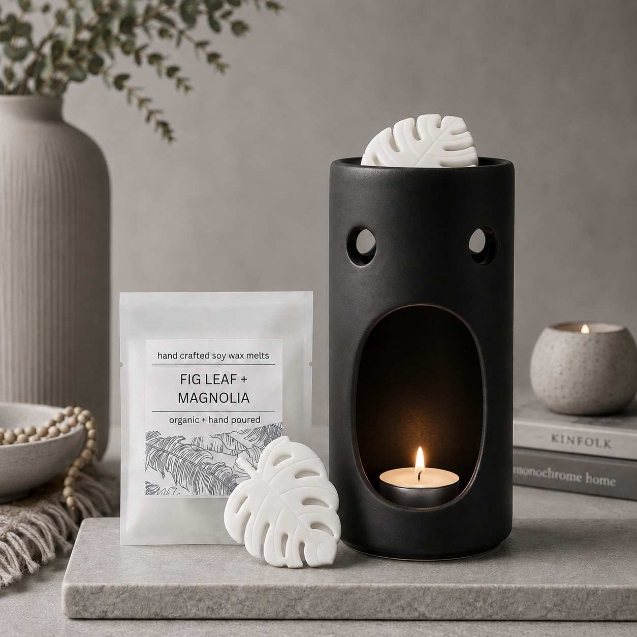 Monstera Leaf Wax Melts - Fig Leaf + Magnolia