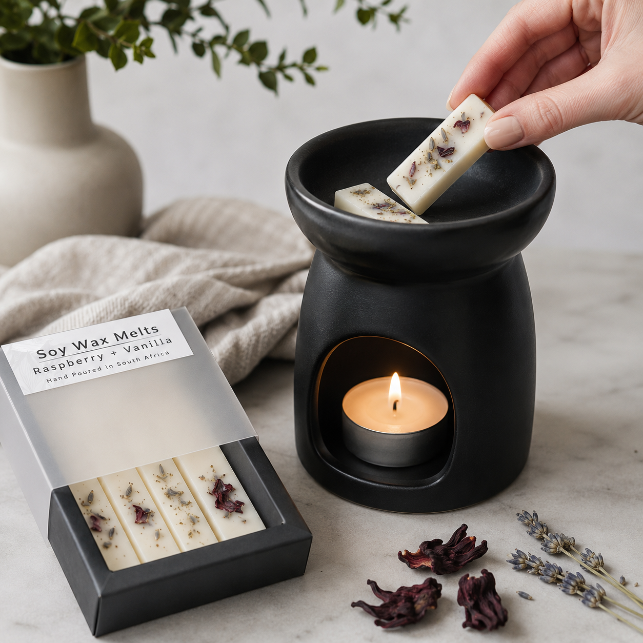 16 | Botanical Wax Melts Fingers-Raspberry + Vanilla