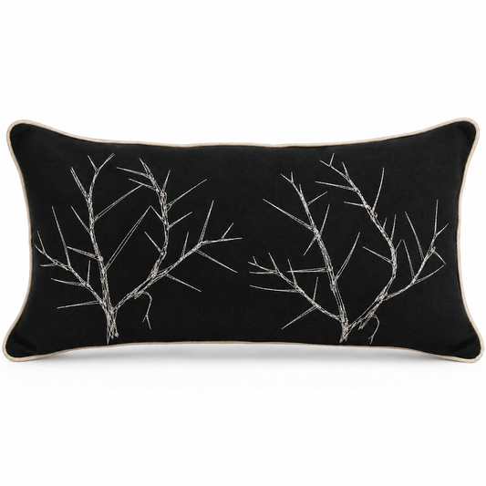 Black Thorns Cushion Cover