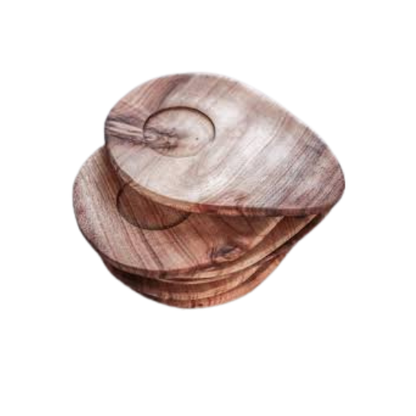 Coffee Wooden Saucers -Set of 2