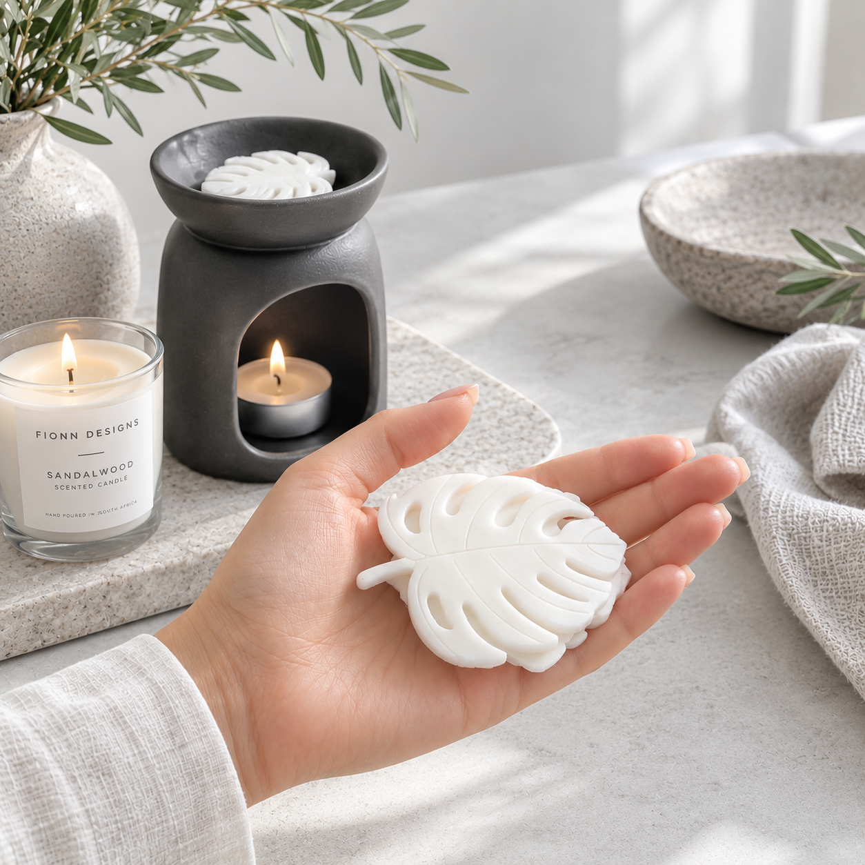 Monstera Leaf Wax Melts -Black Raspberry + Vanilla