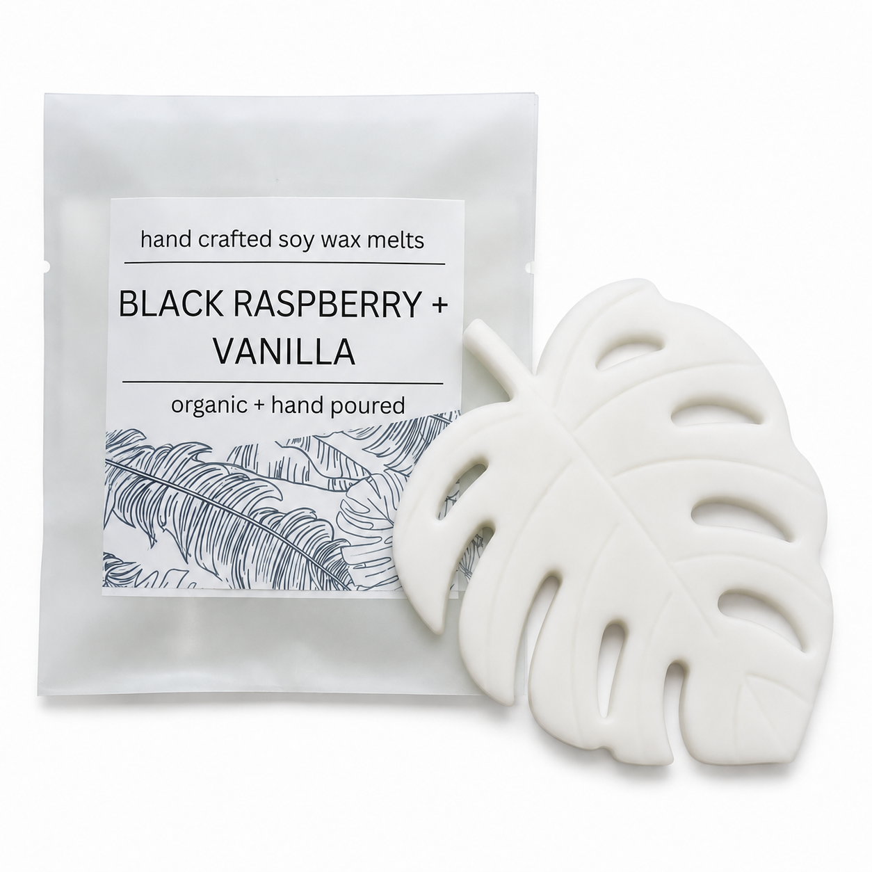 Monstera Leaf Wax Melts -Black Raspberry + Vanilla