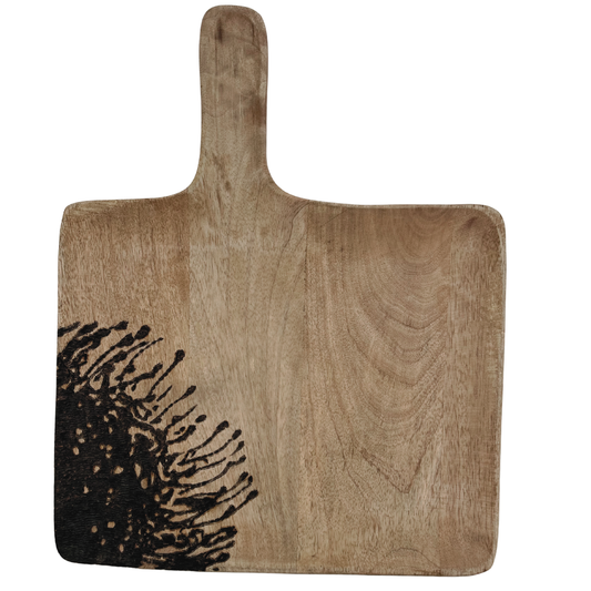 Koyna Wooden Tray with Enamel Bowls-Protea 1