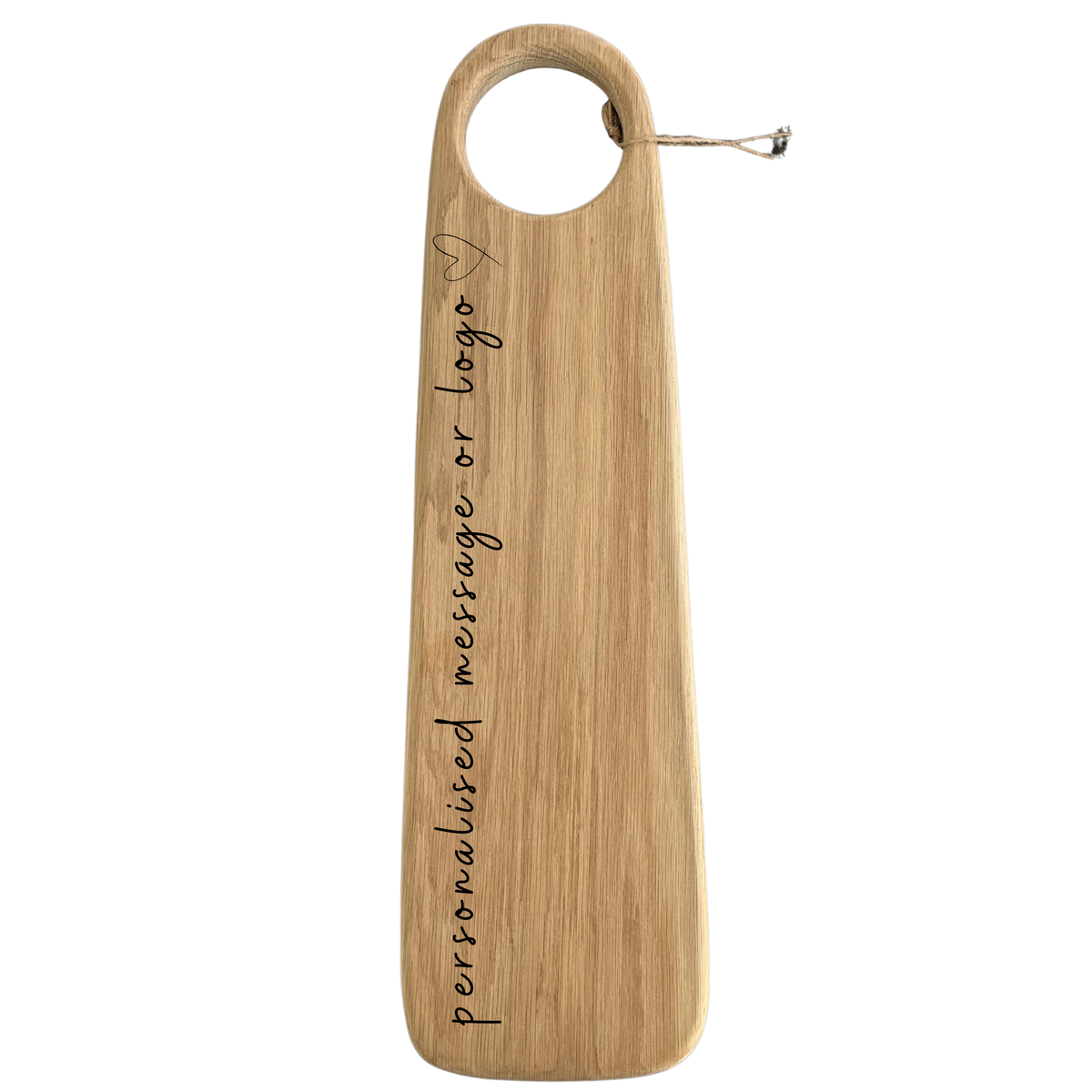 Personalised Oak Belle Board with round handle by Fionn Designs