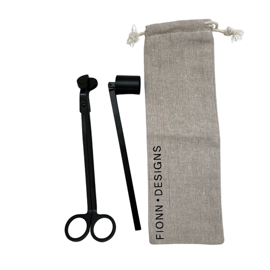 Luxury Candle Care Set with Natural Linen Pouch